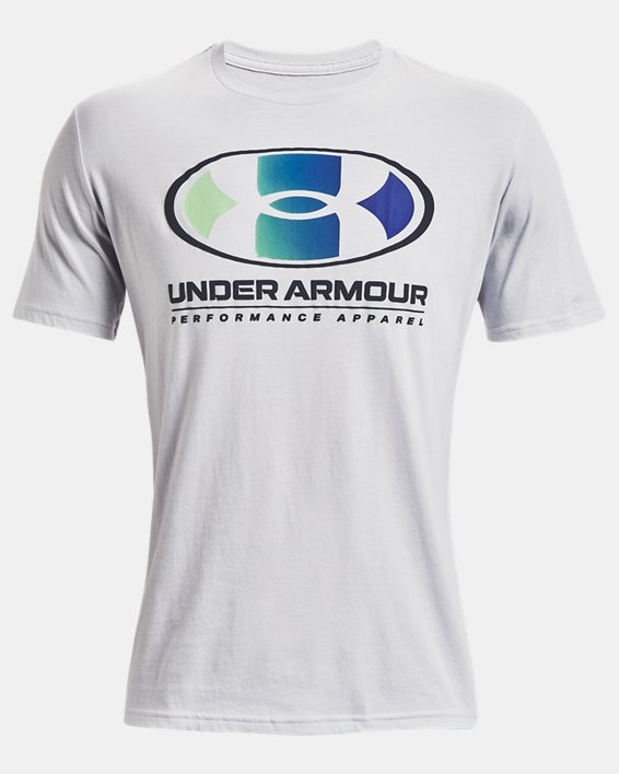 Men's UA Multi Color Lockertag Short Sleeve, Gray, pdpMainDesktop image number 4